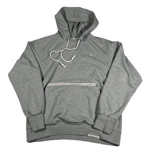 Nike DRI-FIT Standard Issue Pullover Hoodie Sweatshirt Gray Men's Medium M